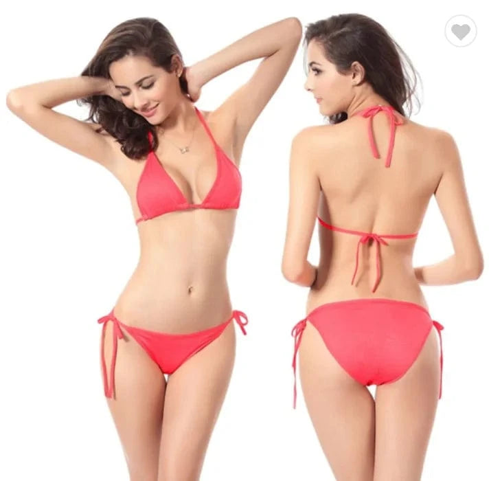 L / peach red Liu Ming Hot Selling Wholesale OEM Cheap Women Sexy More Solid Colors Swimsuit Swimwear Bikini