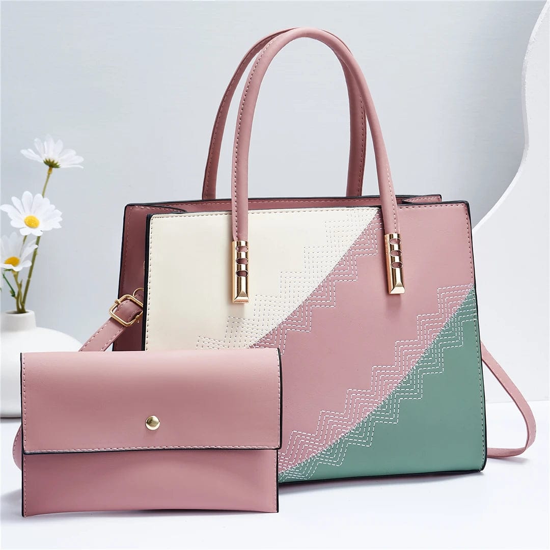 L / Pink new square shoulder cross body bag custom women hand bags wholesale bags women ladies large capacity Set handbags