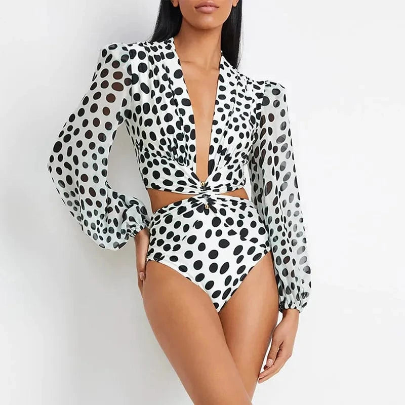 L / print 2 2024 long sleeves swimwear women one piece custom swimsuit beachwear plus size high quality wholesale bikini monokini