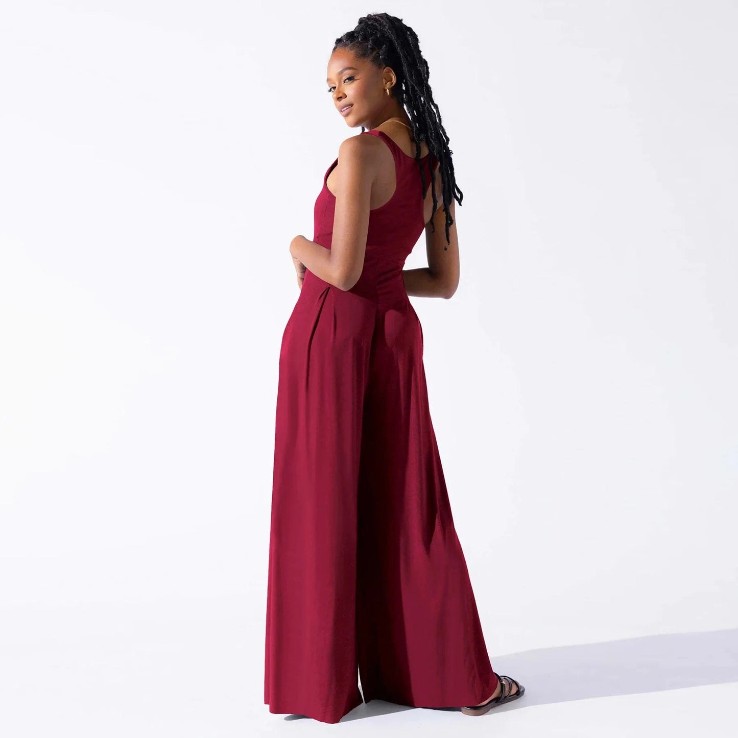 L / Red 2024 New Fashion Women Lady New women's Summer Sleeveless Long Pants Gallus Solid Color Loose Casual Jumpsuits