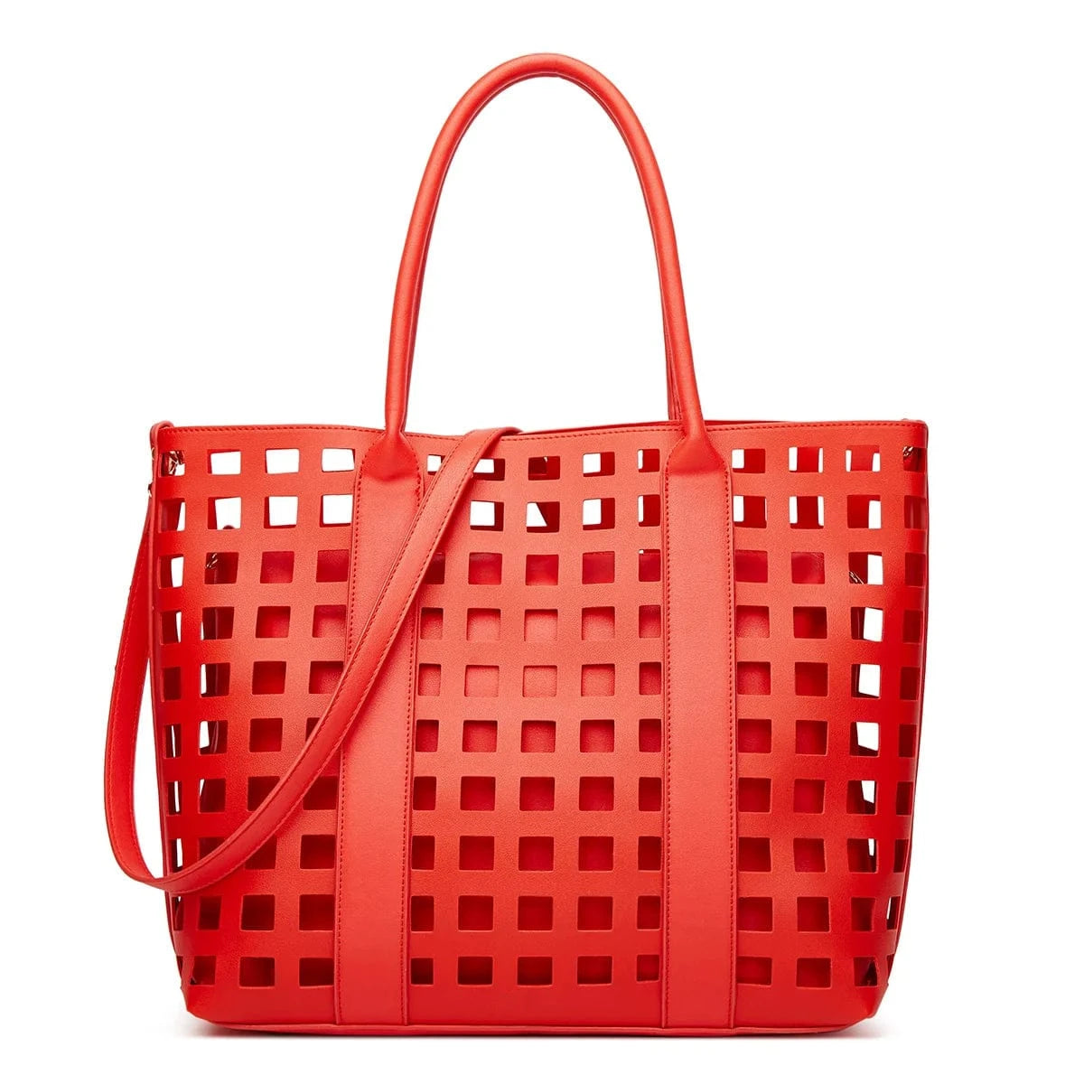 L / Red Drop Shipping Lady Women Beach Vintage Large Capacity Tote Shoulder Hand Bag Sets Handbags