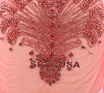 L / Red Ocstrade Glittery Custom Plus Size Prom Dresses For Women Elegant Backless Lace Up Rhinestone Split Women Prom Evening Dress