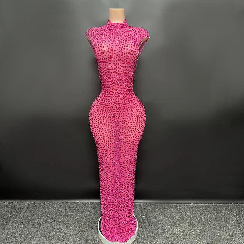 L / rose red Novance Y2507 Women Party Outfits Sexy Evening Dresses 2024 Elegant Floor-Length Party Wholesale Womens Boutique Clothing