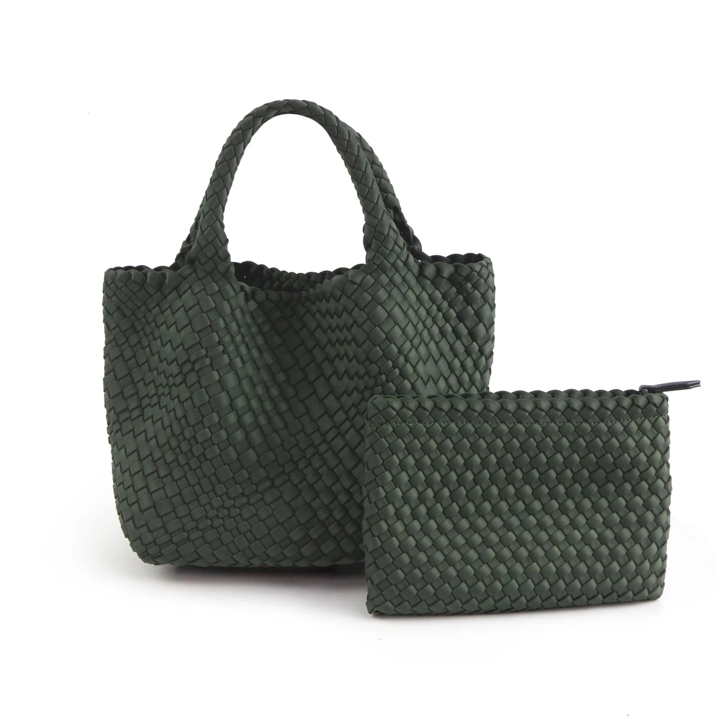L W014 2024 neoprene woven tote bags weave neoprene crossbody purse beach bag with small pouch custom bag