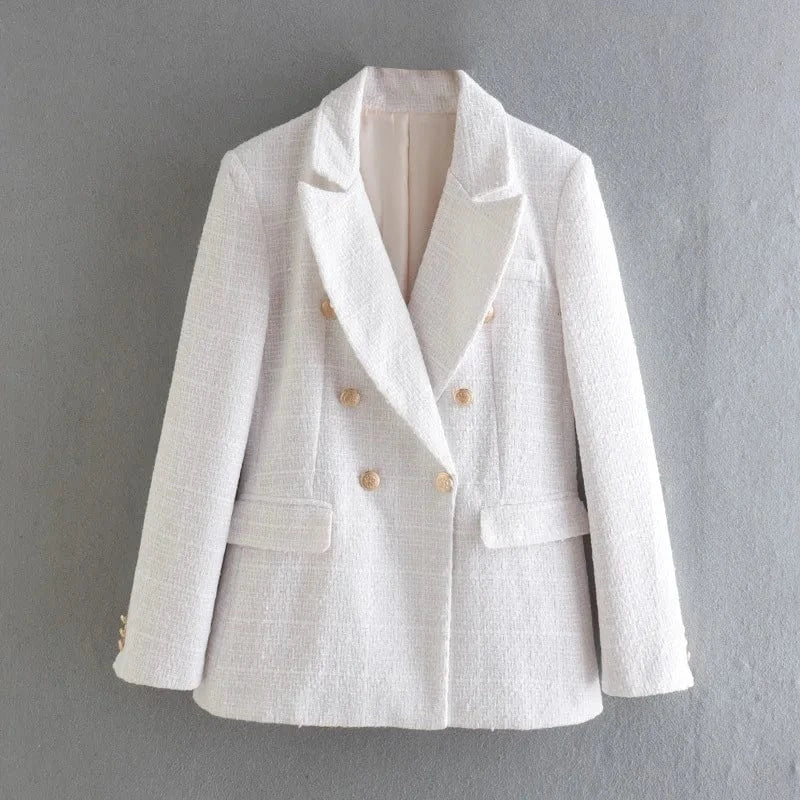 L / White 2024 Latest European And America Candy Color Bodycon Long Sleeve Woman Oversize Blazer Jacket Women
