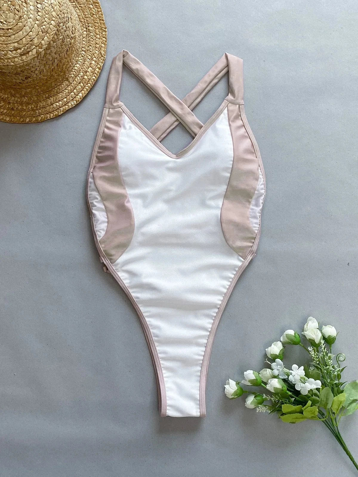 L / White Ready to ship summer 2024 one piece bodysuit sexy bikini womens swimsuits beachwear
