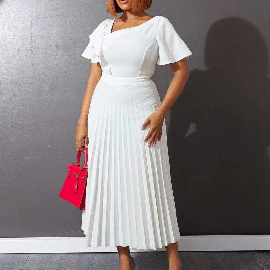 L / White Summer female casual dresses lady elegant casual women clothing turkish quality