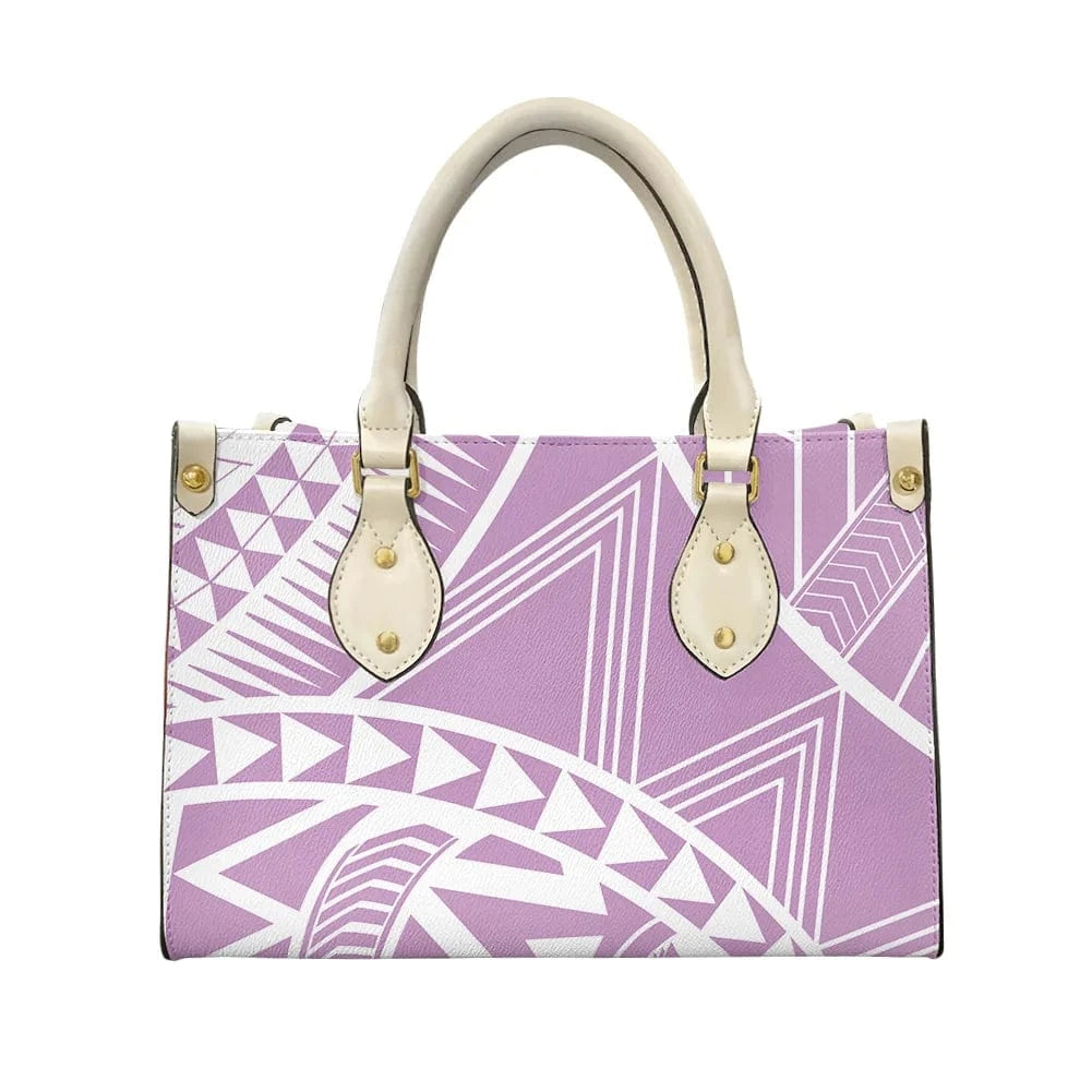 L / XMZDXF217 2023 Luxury Handbags for Women Polynesia Tribal Black and Pink Women's Shoulder Bags Top Handle Satchel Tote Work Bag with Strap