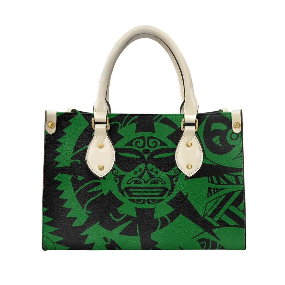 L / XMZDXF244 2023 Luxury Handbags for Women Polynesia Tribal Black and Pink Women's Shoulder Bags Top Handle Satchel Tote Work Bag with Strap
