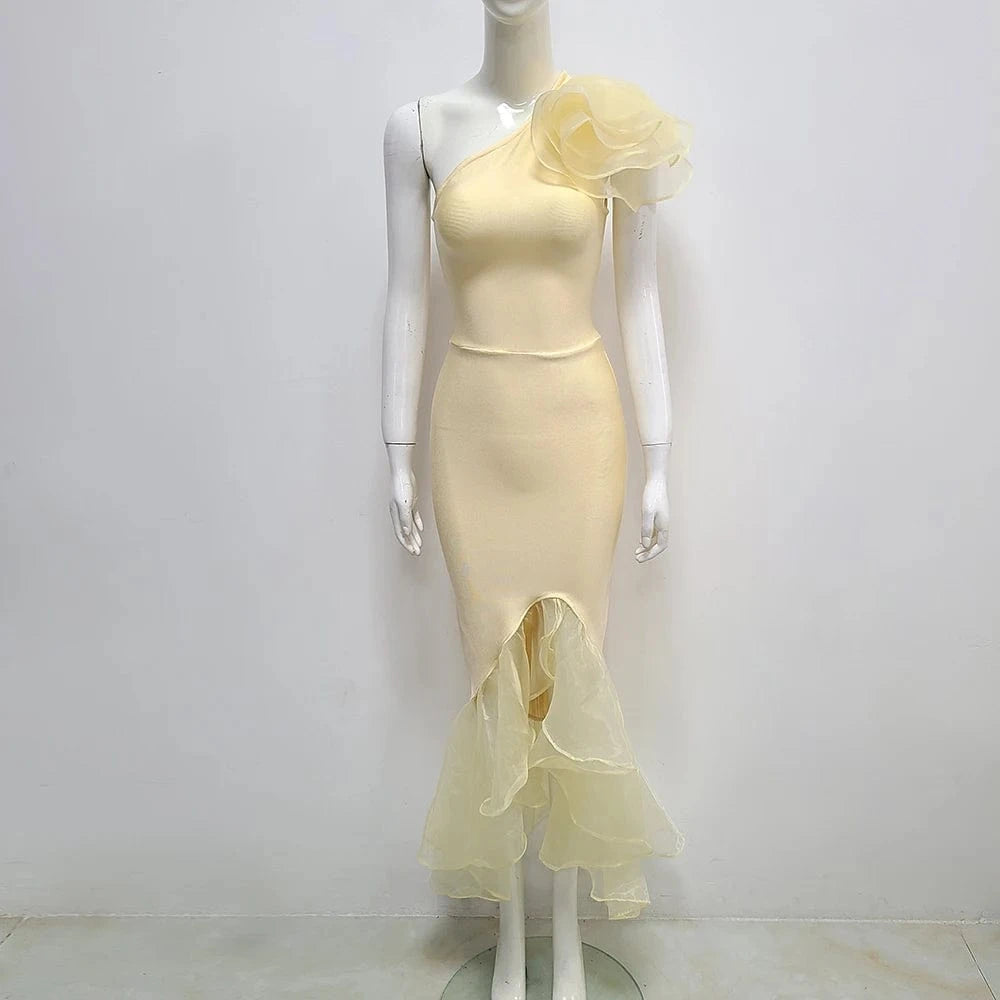 L / Yellow Luxury Fashion Sexy Designer Tank Bodycon Party Dress 2024 Elegant Celebrity Evening Party Dress Vestidos