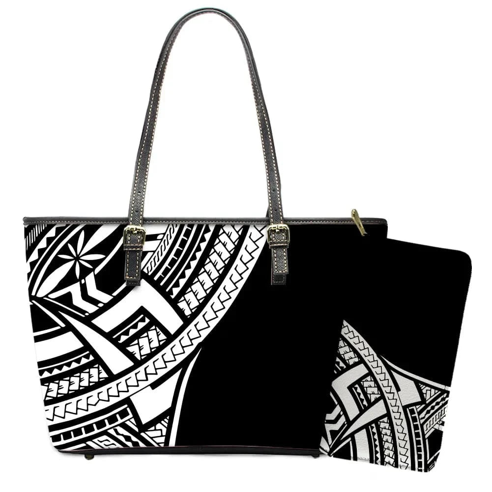 L / YSFA1652 Polynesian Samoa Tattoo Tribal Flower Print Leather Purses Custom Handbags and Purses for Women Bags Women Handbags Ladies 2024