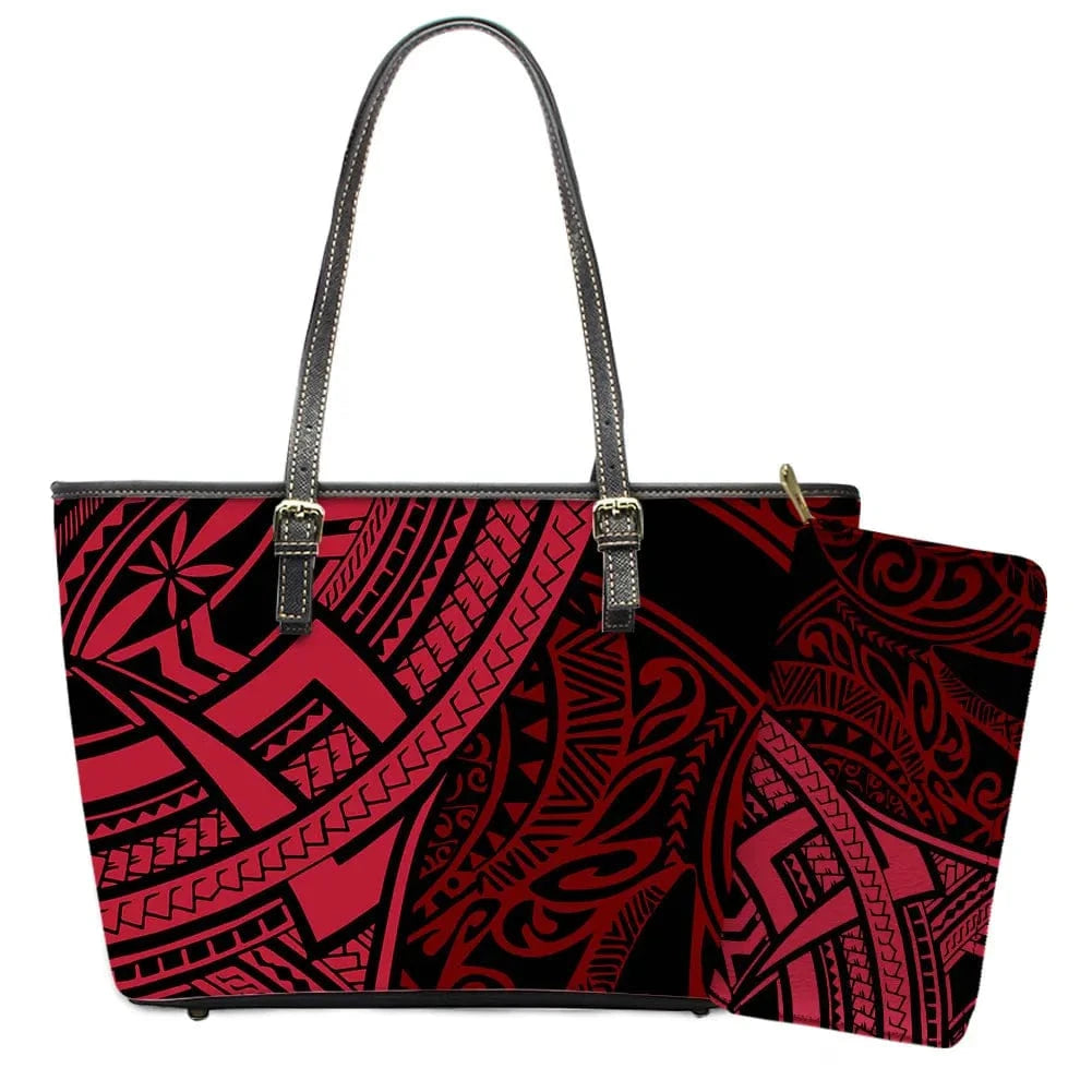 L / YSFA1654 Polynesian Samoa Tattoo Tribal Flower Print Leather Purses Custom Handbags and Purses for Women Bags Women Handbags Ladies 2024