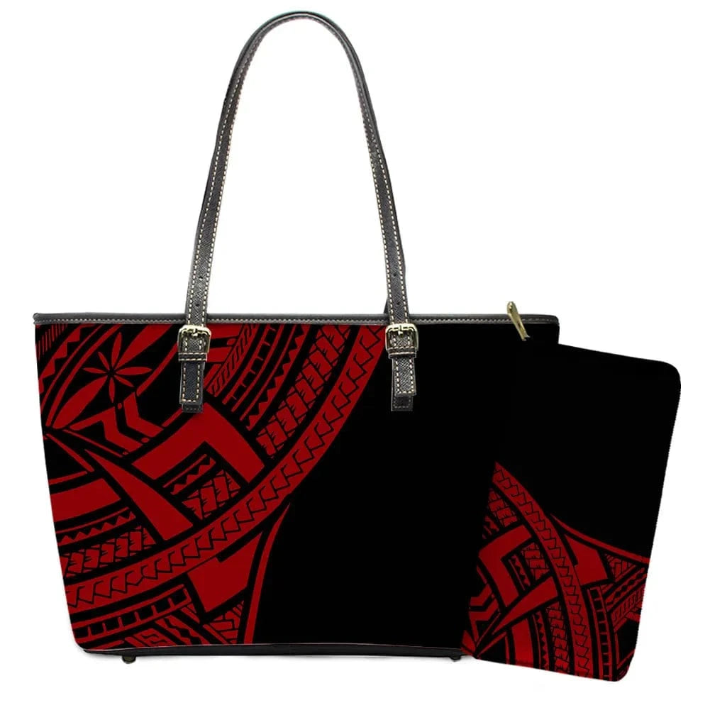 L / YSFA1656 Polynesian Samoa Tattoo Tribal Flower Print Leather Purses Custom Handbags and Purses for Women Bags Women Handbags Ladies 2024