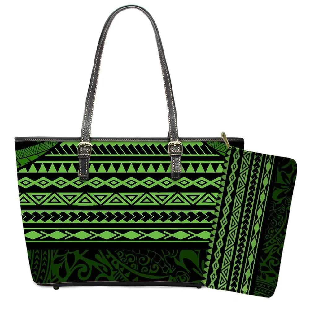 L / YSFA1663 Polynesian Samoa Tattoo Tribal Flower Print Leather Purses Custom Handbags and Purses for Women Bags Women Handbags Ladies 2024