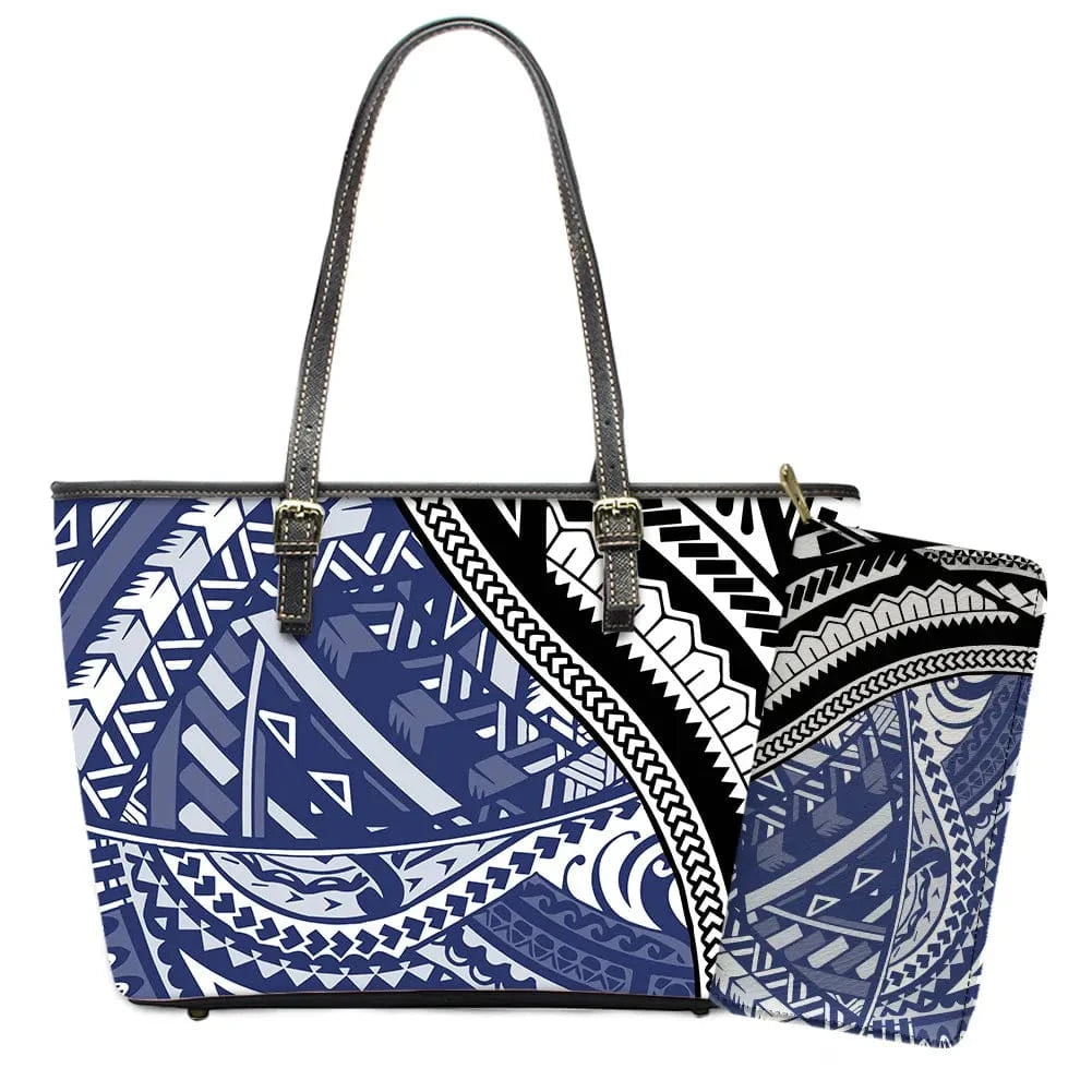 L / YSFA1664 Polynesian Samoa Tattoo Tribal Flower Print Leather Purses Custom Handbags and Purses for Women Bags Women Handbags Ladies 2024