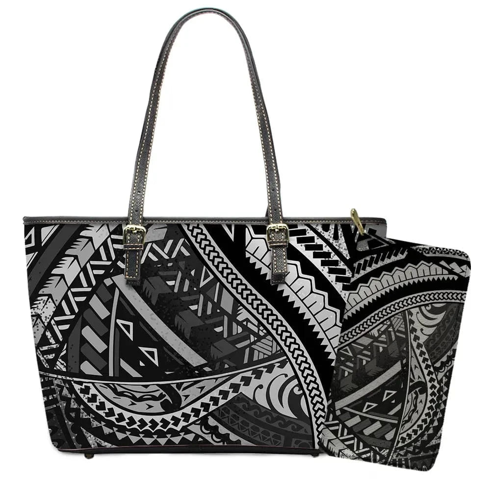 L / YSFA1666 Polynesian Samoa Tattoo Tribal Flower Print Leather Purses Custom Handbags and Purses for Women Bags Women Handbags Ladies 2024