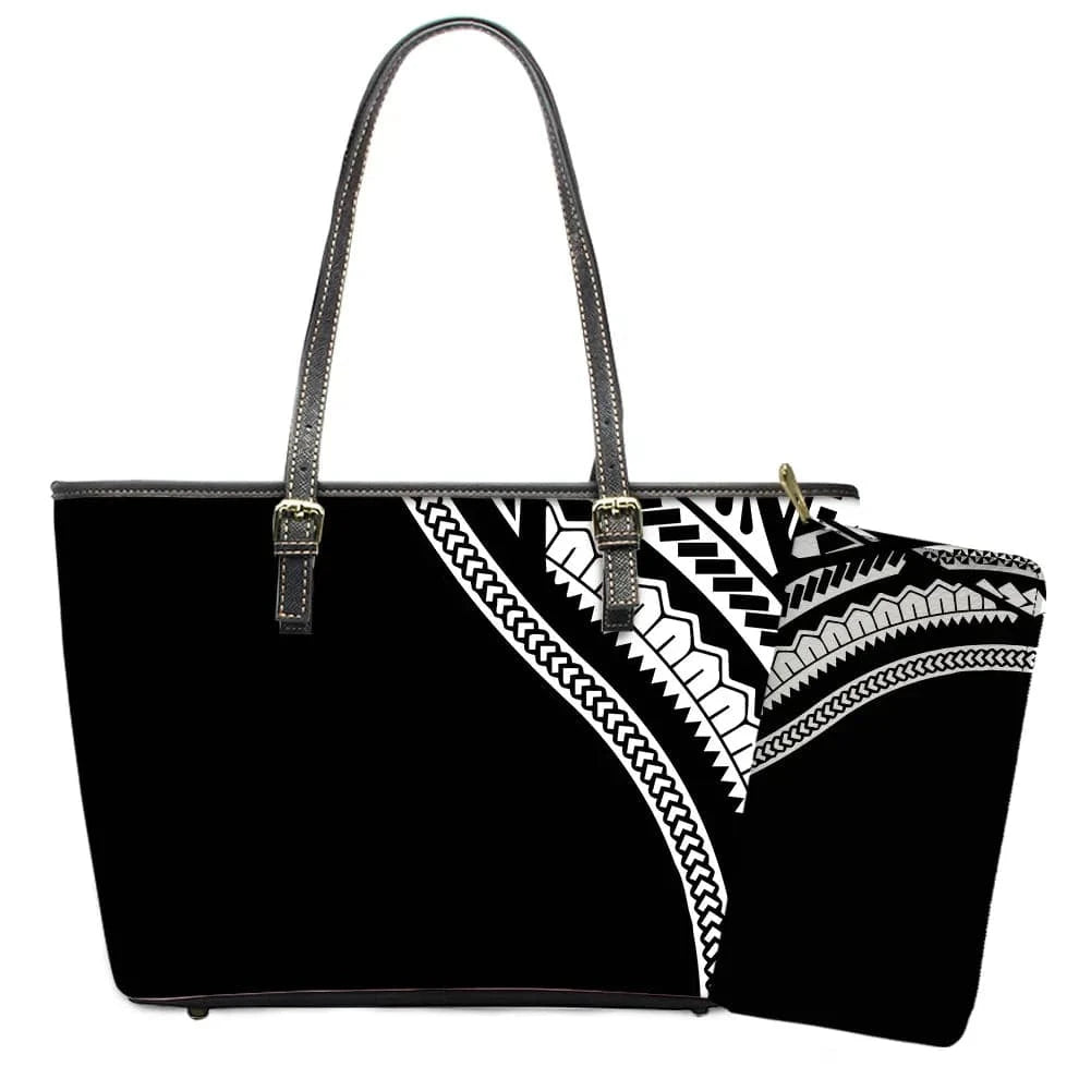 L / YSFA1667 Polynesian Samoa Tattoo Tribal Flower Print Leather Purses Custom Handbags and Purses for Women Bags Women Handbags Ladies 2024