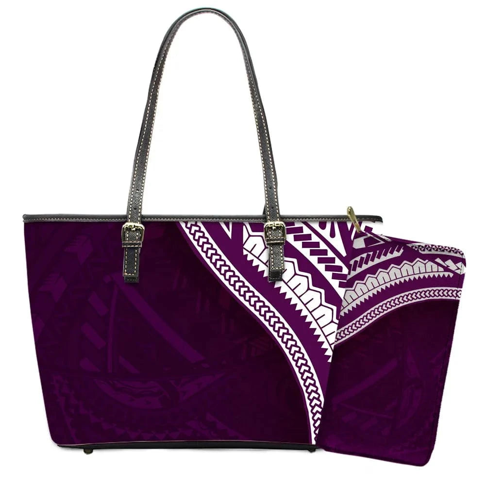 L / YSFA1669 Polynesian Samoa Tattoo Tribal Flower Print Leather Purses Custom Handbags and Purses for Women Bags Women Handbags Ladies 2024