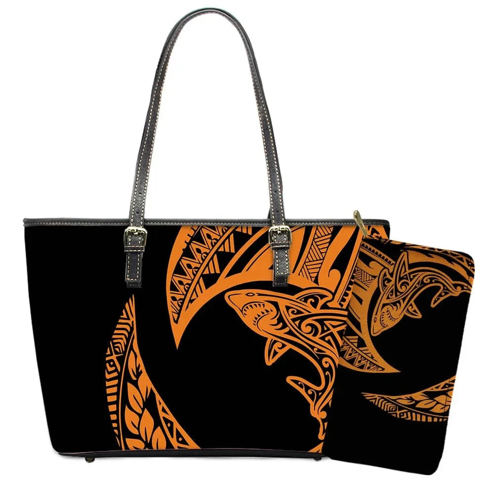 L / YSFA1879 Polynesian Samoa Tattoo Tribal Flower Print Leather Purses Custom Handbags and Purses for Women Bags Women Handbags Ladies 2024