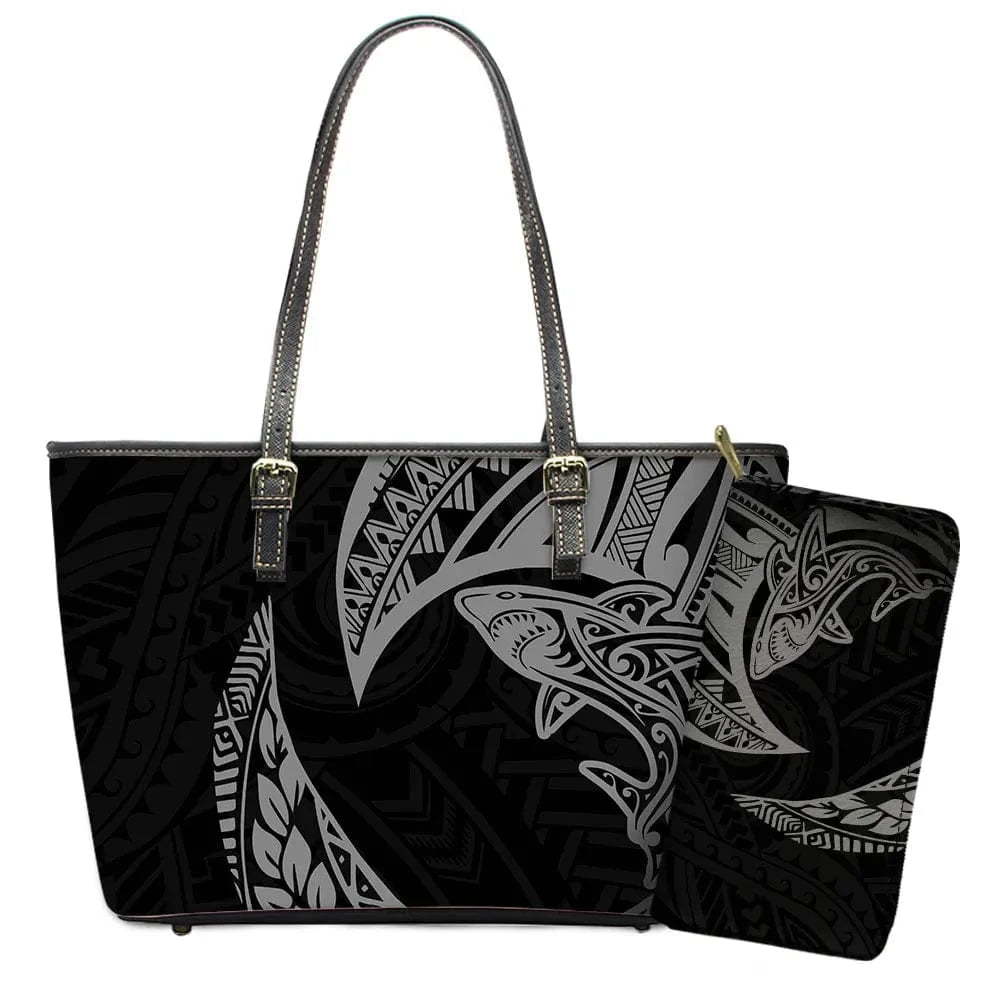 L / YSFA1880 Polynesian Samoa Tattoo Tribal Flower Print Leather Purses Custom Handbags and Purses for Women Bags Women Handbags Ladies 2024