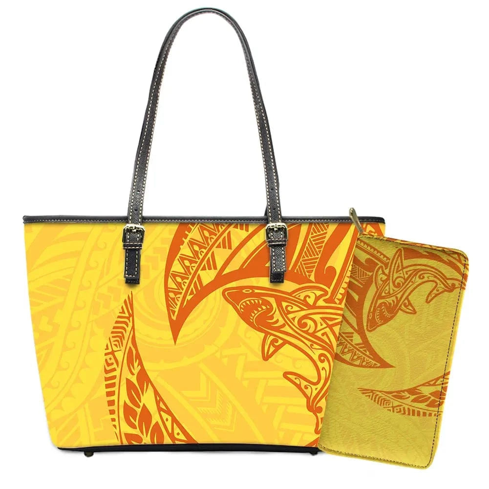 L / YSFA1883 Polynesian Samoa Tattoo Tribal Flower Print Leather Purses Custom Handbags and Purses for Women Bags Women Handbags Ladies 2024