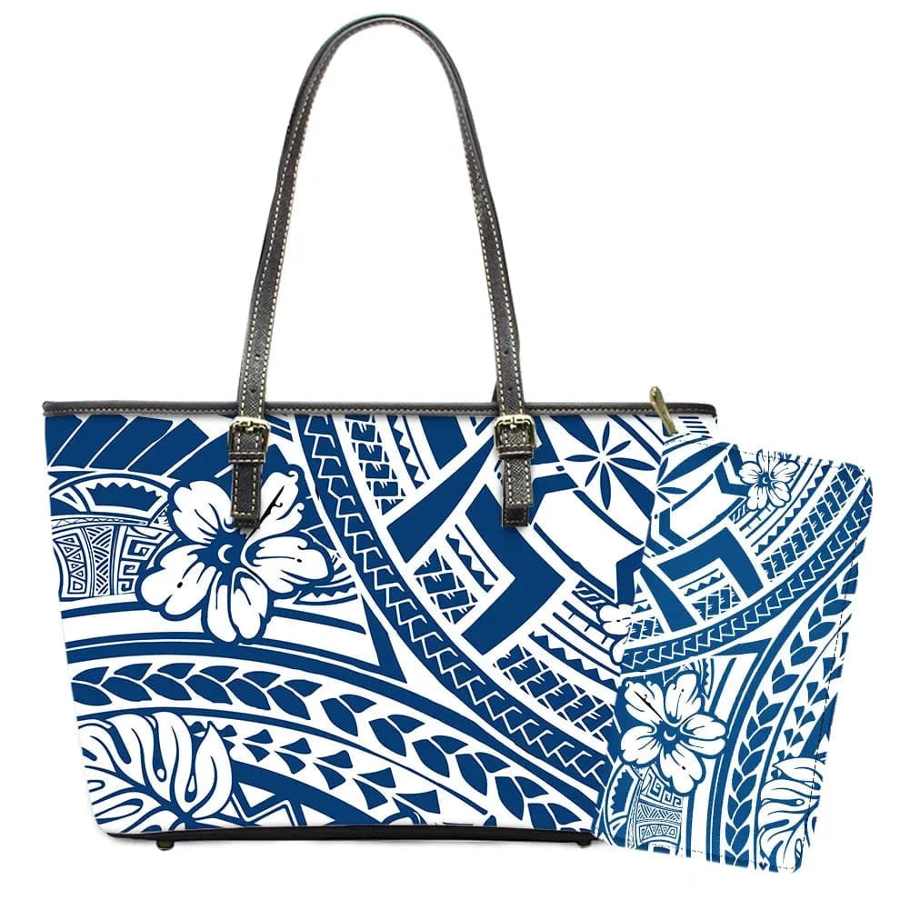 L / YSFA1890 Polynesian Samoa Tattoo Tribal Flower Print Leather Purses Custom Handbags and Purses for Women Bags Women Handbags Ladies 2024