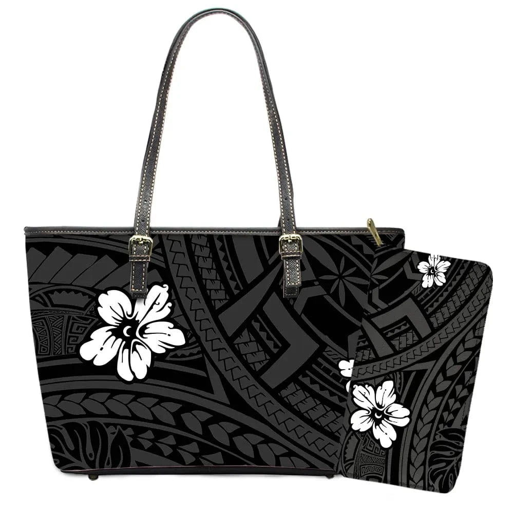L / YSFA1891 Polynesian Samoa Tattoo Tribal Flower Print Leather Purses Custom Handbags and Purses for Women Bags Women Handbags Ladies 2024