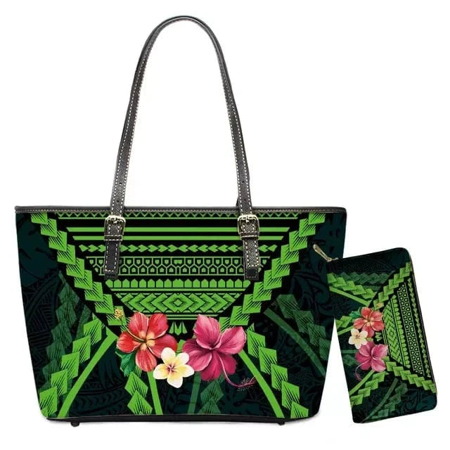 L / YSFB01971 Polynesian Samoa Tattoo Tribal Flower Print Leather Purses Custom Handbags and Purses for Women Bags Women Handbags Ladies 2024