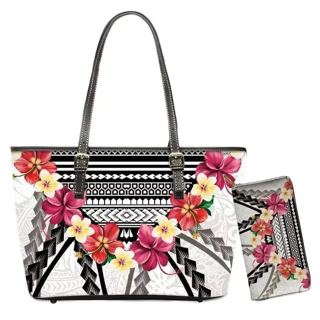 L / YSFB01973 Polynesian Samoa Tattoo Tribal Flower Print Leather Purses Custom Handbags and Purses for Women Bags Women Handbags Ladies 2024