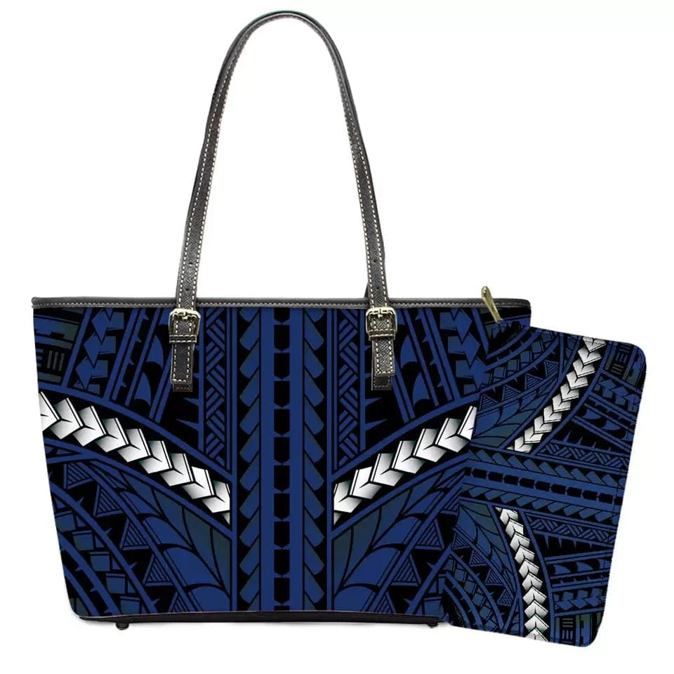 L / YSFF0228 Polynesian Samoa Tattoo Tribal Flower Print Leather Purses Custom Handbags and Purses for Women Bags Women Handbags Ladies 2024
