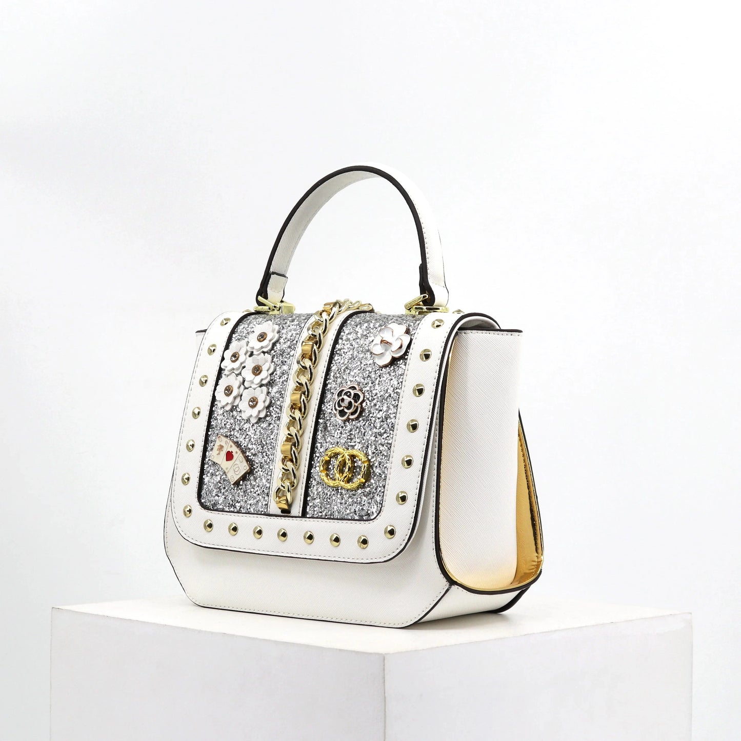 L24*H17*W12*HANDLE11 CM / 8029 White 2024 Top selling Diamonds ladies bag designer handbag for women quality female bags luxury single shoulder bags factory 24cm