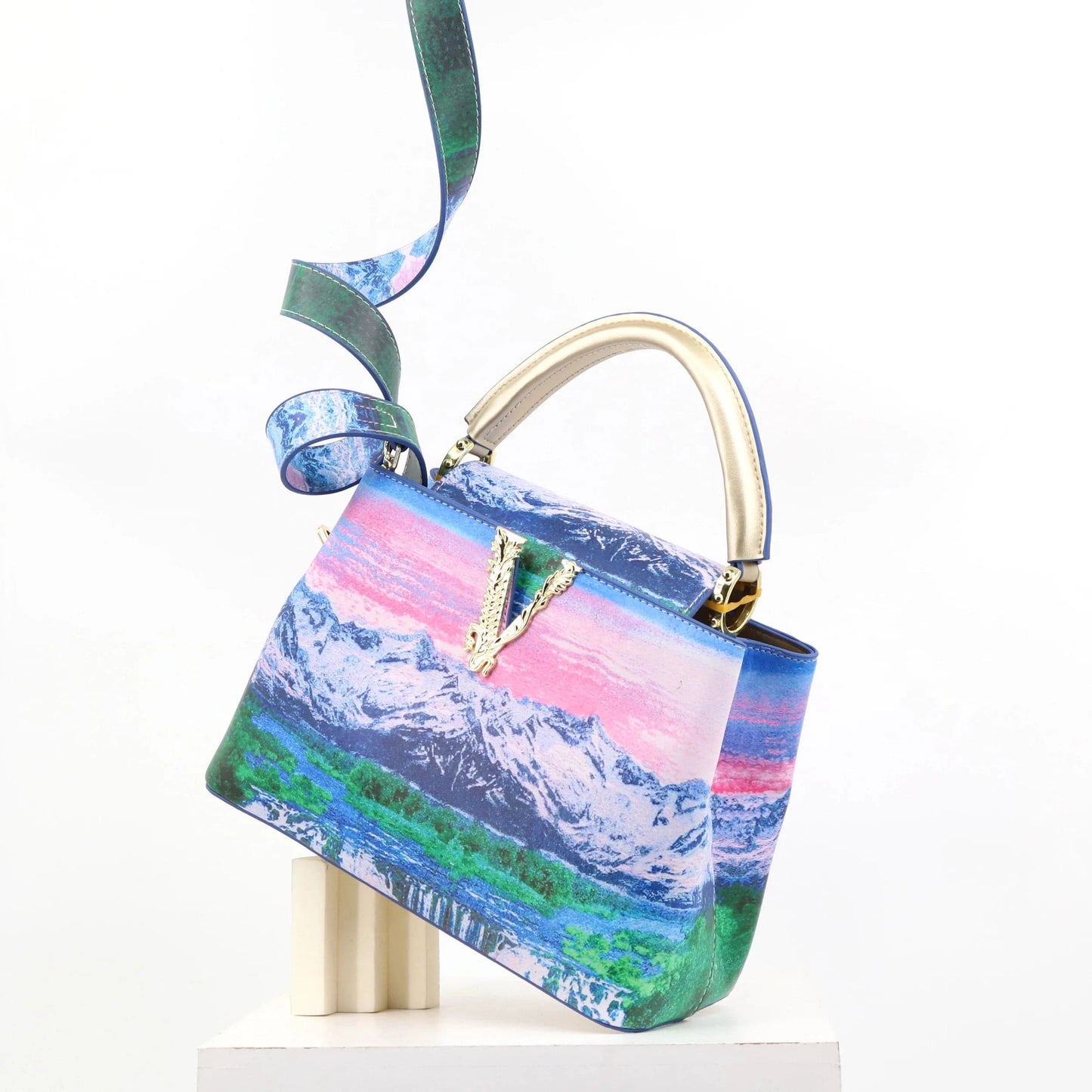 L28*W13*H21*HANDLE 11CM / picturesque scenery8322 Super product 2024 newest designer handbag for women color full printing ladies bag quality single shoulder bag supplier 29 cm