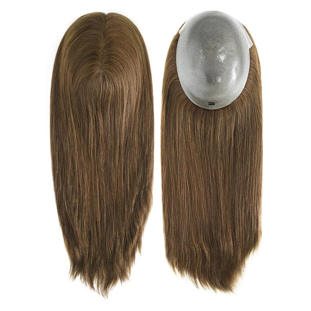 #L6 / 16 Inches TP22 Natural looking 100% Chinese cuticle remy hair natural knotted polyskin topper for women human hair wigs