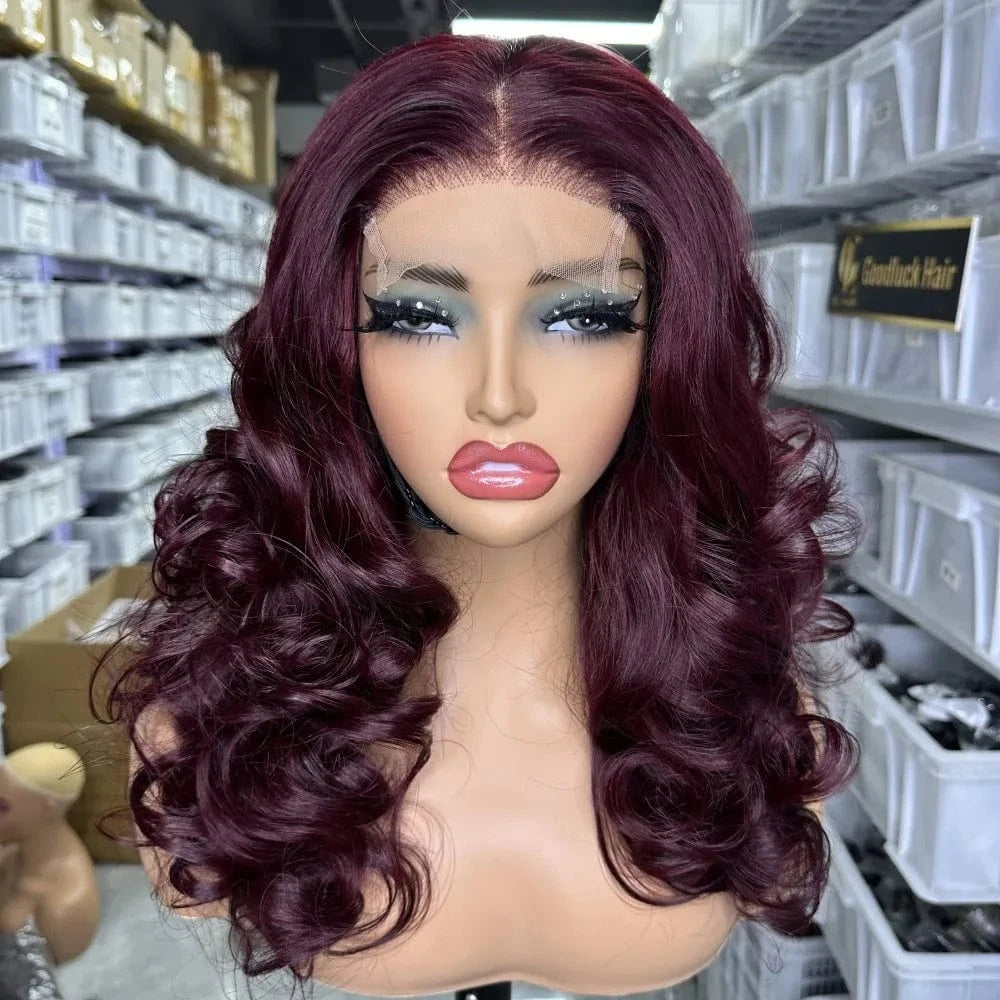 Lace Front Curly Bob Wigs Raw Vietnamese Virgin Human Hair Brown Ombre Highlight Bob Loose Wave Glueless Minimalist HD Lace Wig