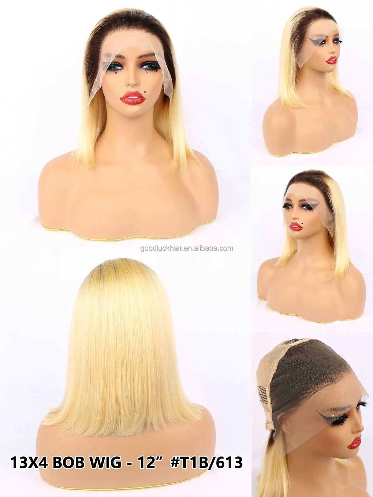 Lace Front Curly Bob Wigs Raw Vietnamese Virgin Human Hair Brown Ombre Highlight Bob Loose Wave Glueless Minimalist HD Lace Wig