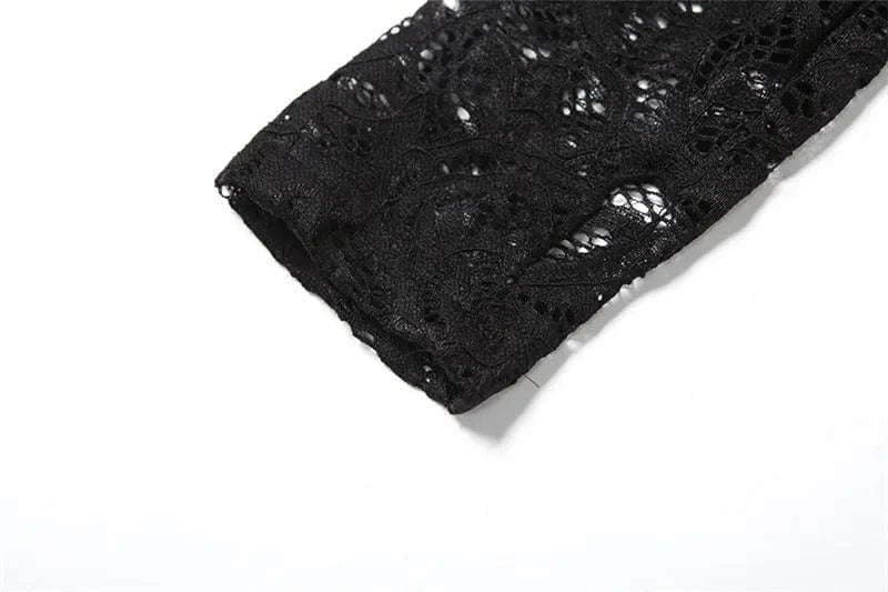 Lace See Through 2 Piece Set Women 2024 Autumn Sexy Hollow Jacquard Backless Bodysuit Leggings Party Clubwear Skinny Outfits