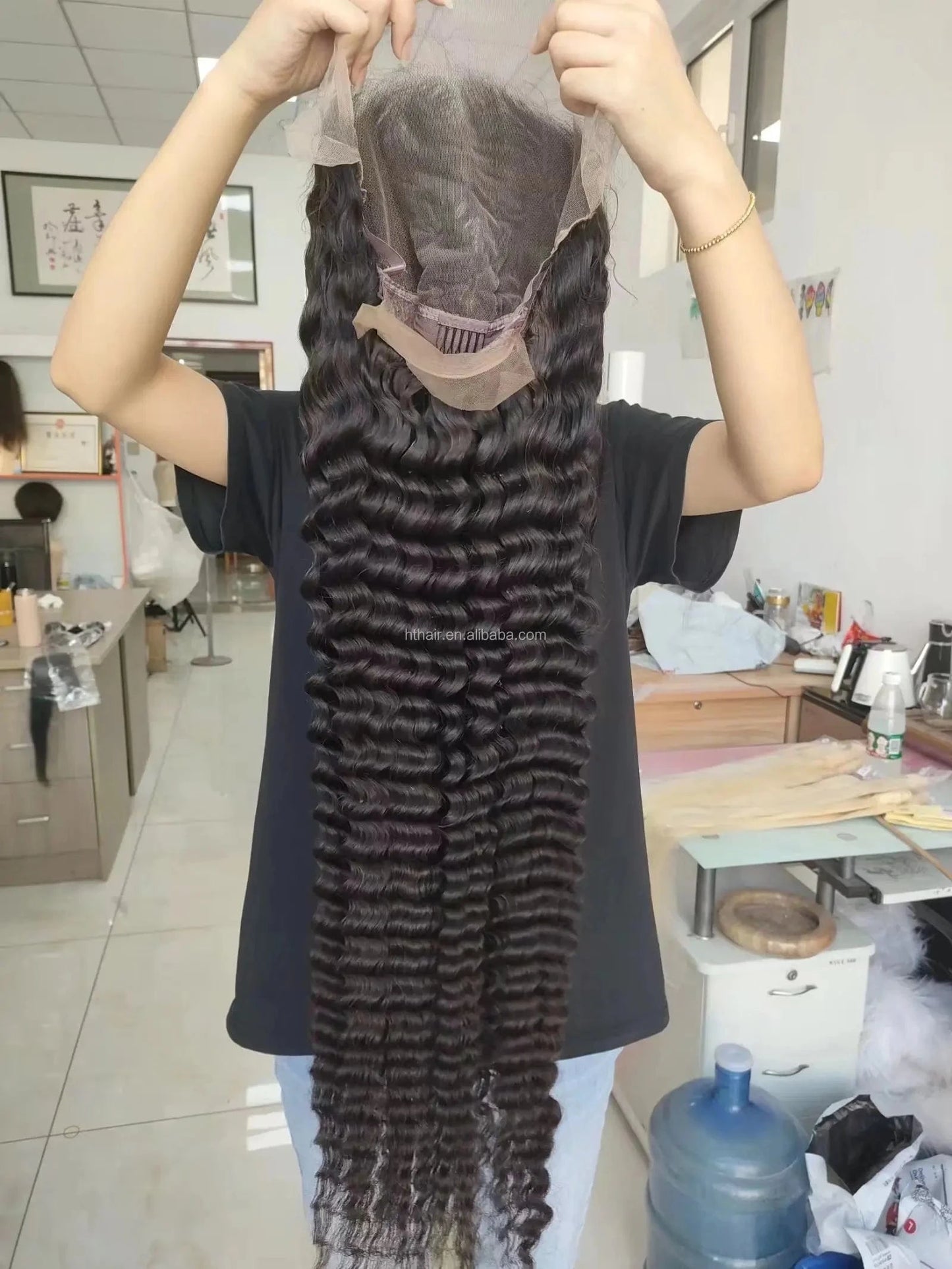 Lace Wig Women,lace Front Deep Wave Wig Brazilian Hair Transparent 13x6 Hd for Black Wholesale 40 Inch Long Swiss Lace 40inch