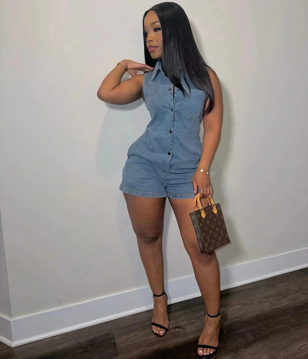Ladies sexy jumpsuit jeans skinny cute rompers and jumpsuits for women jeans