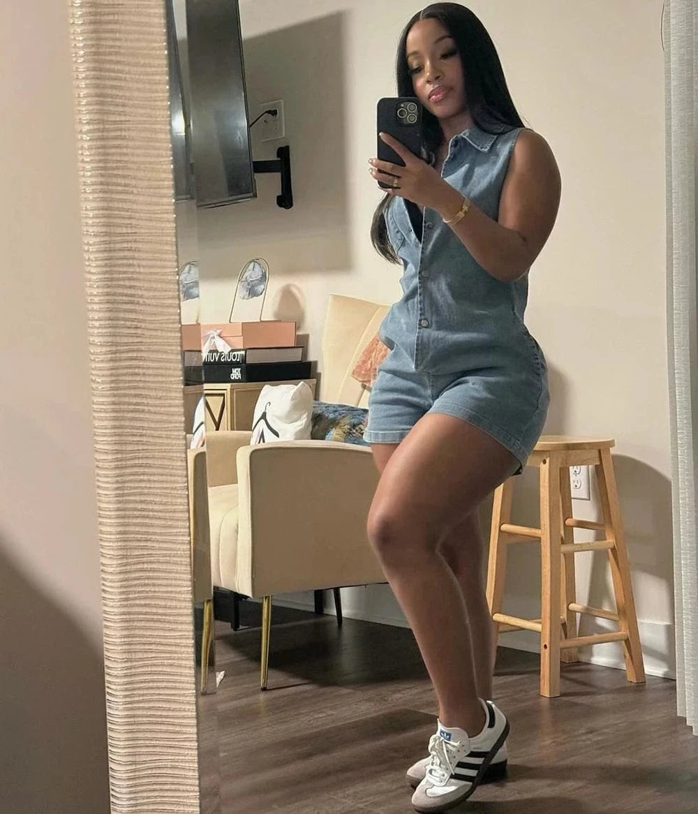 Ladies sexy jumpsuit jeans skinny cute rompers and jumpsuits for women jeans
