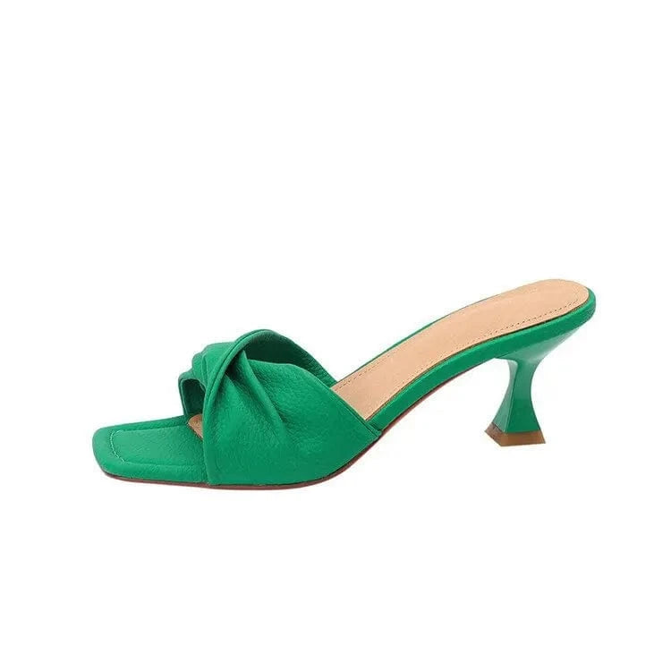 ladies Square toe block heels women's shoes new summer women vintage fashion slippers wear high heeled sandals