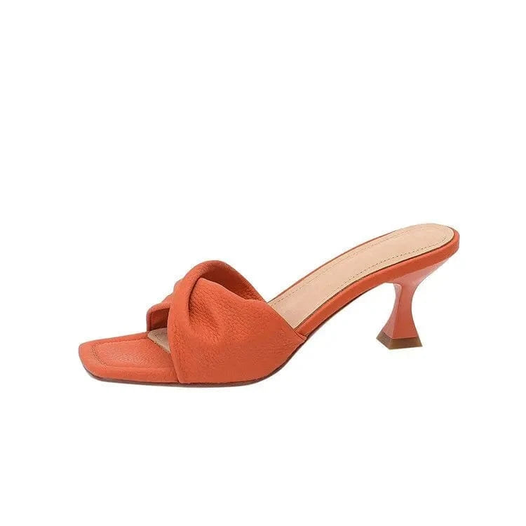 ladies Square toe block heels women's shoes new summer women vintage fashion slippers wear high heeled sandals