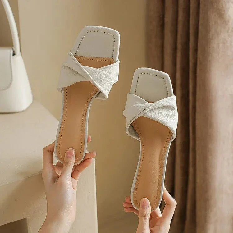 ladies Square toe block heels women's shoes new summer women vintage fashion slippers wear high heeled sandals