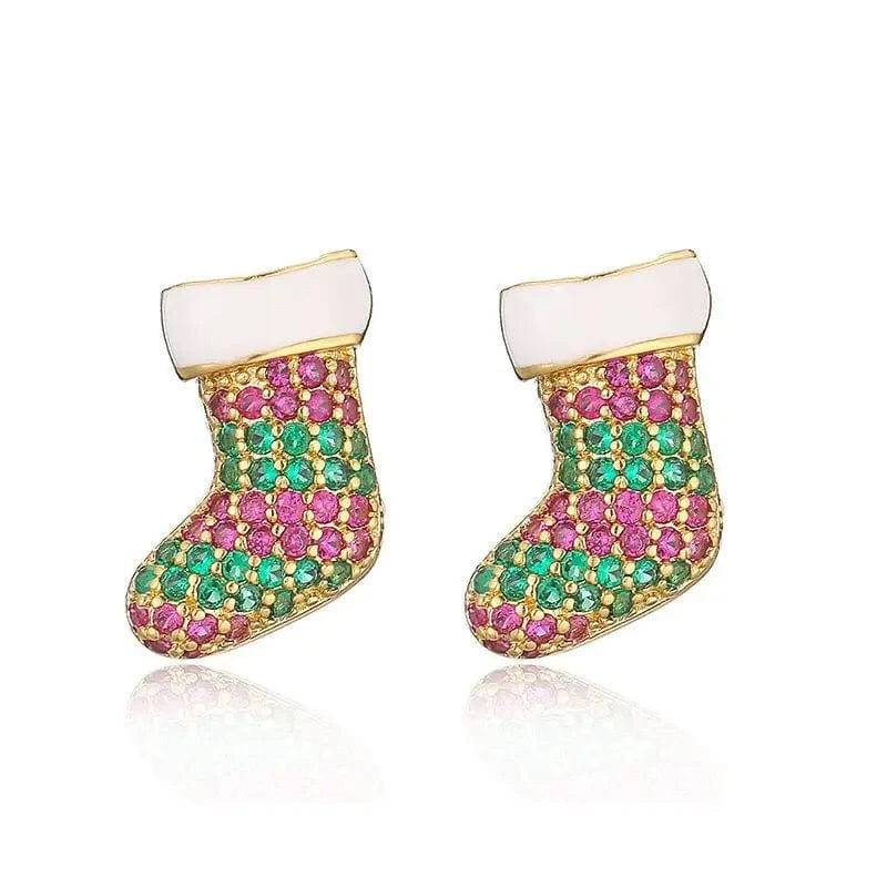 lady/girl / F Christmas gift fashion colorful zircon earrings ED1003