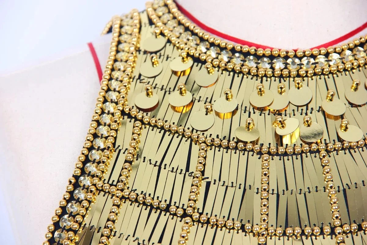 Lady Party Sexy Wear Sleeveless O-neckline Fine Workmanship Beads Sequins Women Mini Short Black Dress