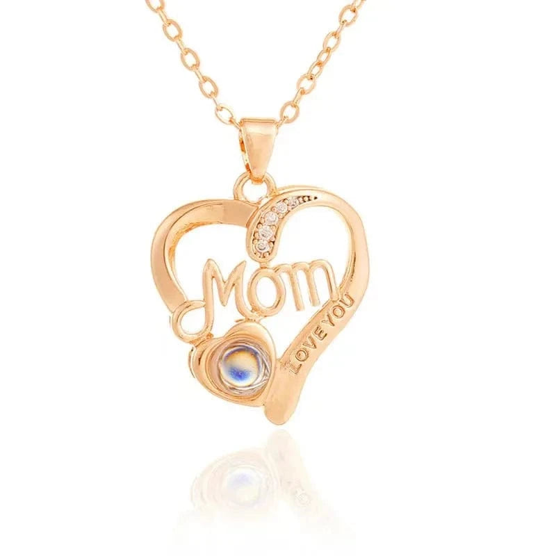 Lateefah OEM Mother's Day Gift 100 Languages Nano-carved Photo Projection Mom Necklace