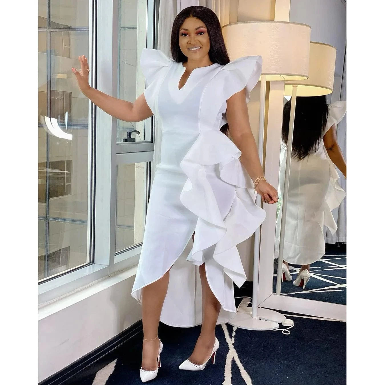 Latest Design Summer Dress Plus size Irregular Banquet Dress