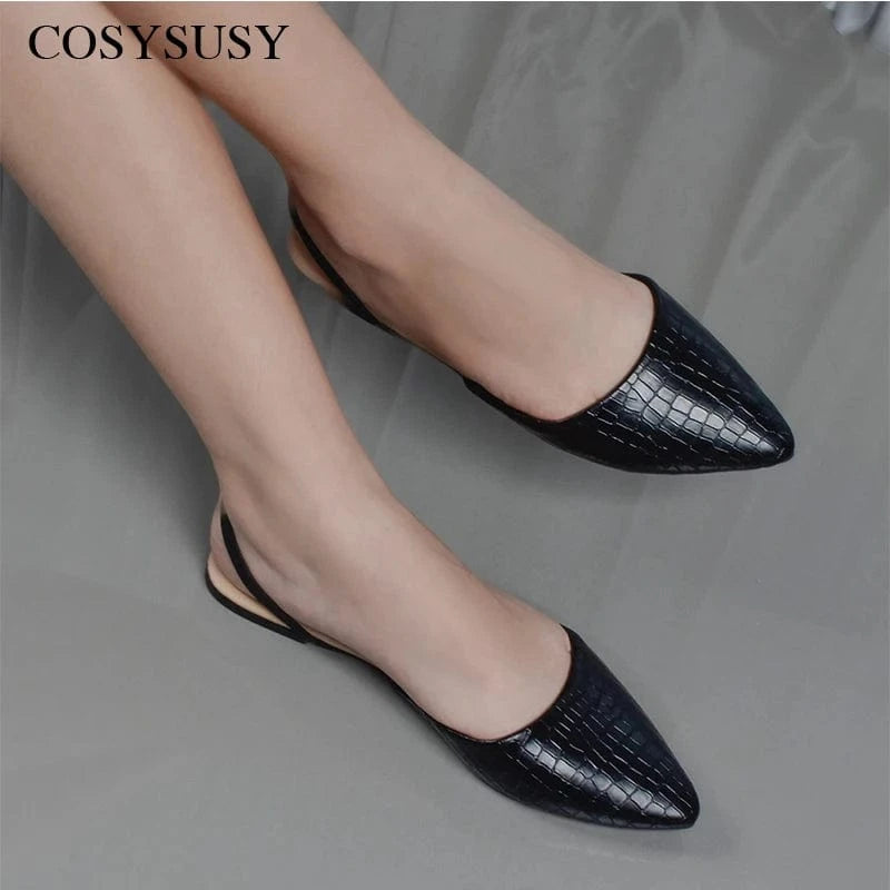 latest design trendy pointed toe ladies flat doll ballerina shoes for women flat