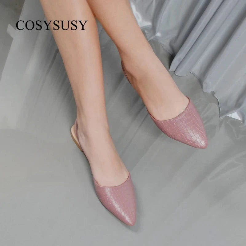 latest design trendy pointed toe ladies flat doll ballerina shoes for women flat