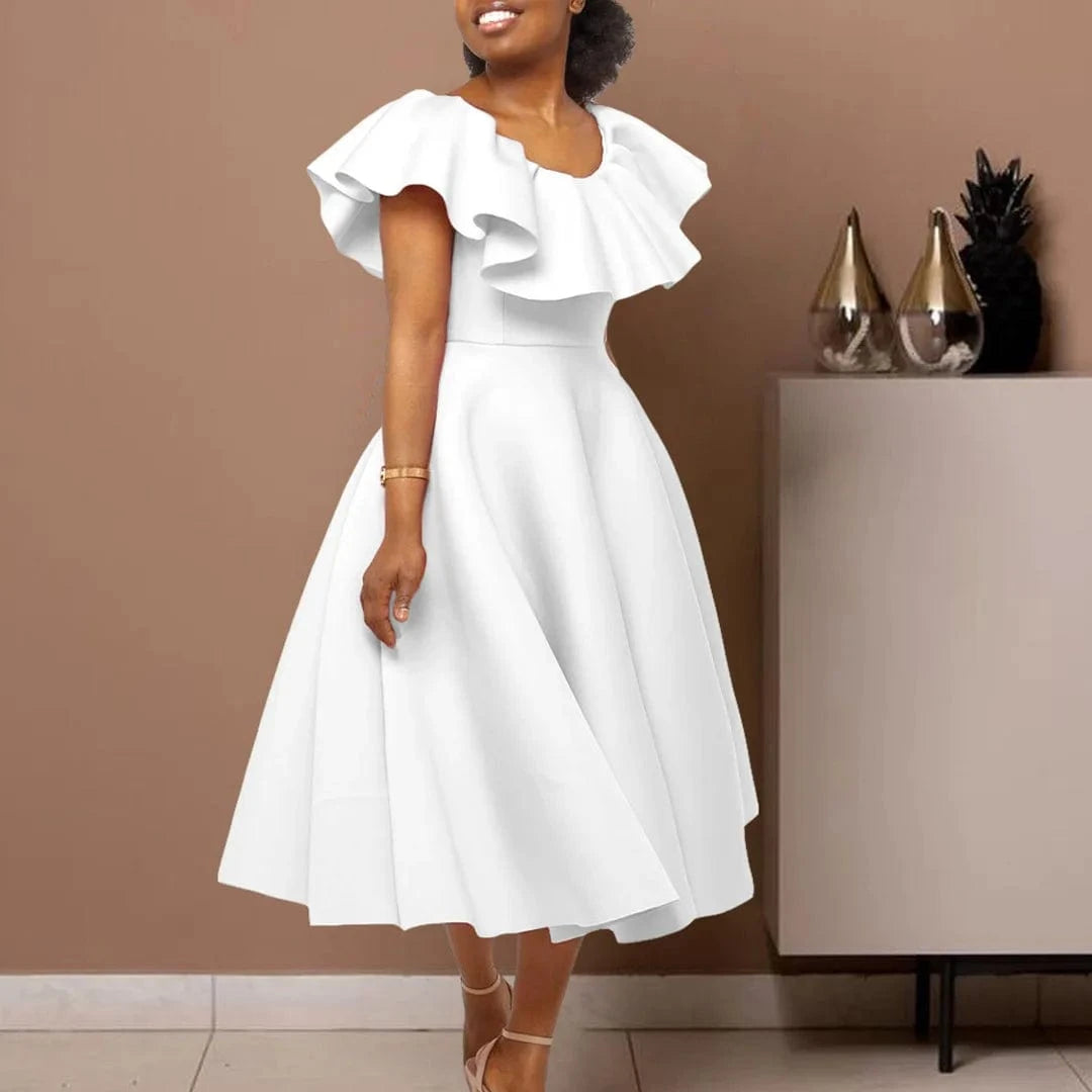Latest Pink Design Summer Evening Dress Wedding Bridesmaid Clothing Sexy A Line Short Sleeve Pleated Dresses