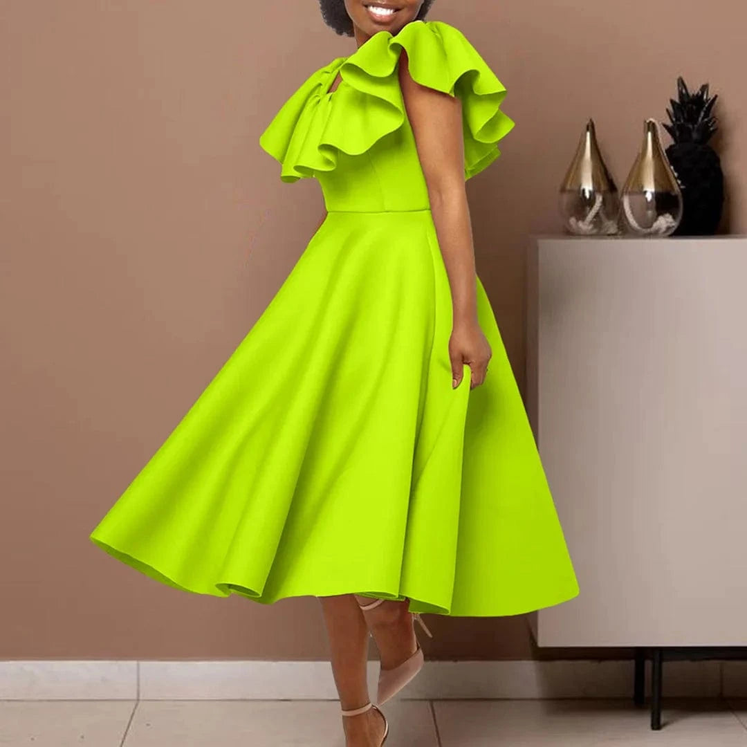 Latest Pink Design Summer Evening Dress Wedding Bridesmaid Clothing Sexy A Line Short Sleeve Pleated Dresses